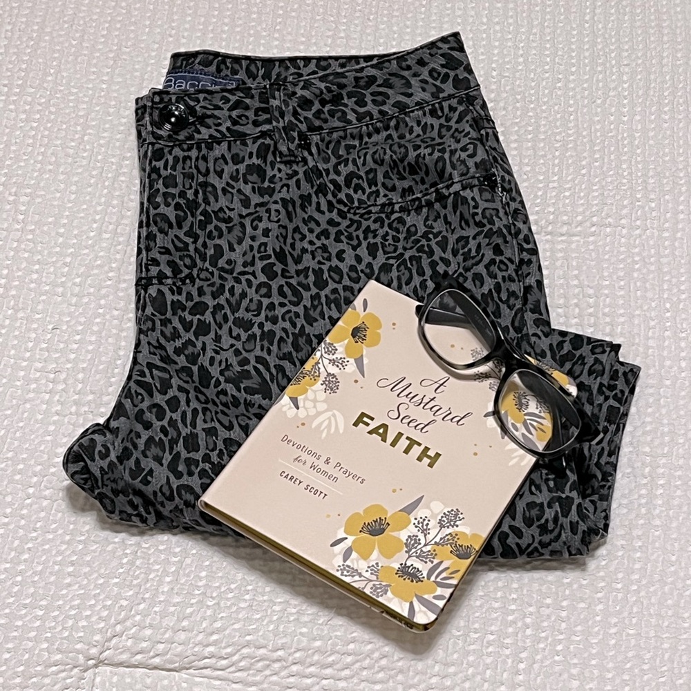 Baccini Leopard Print Denim Jeans